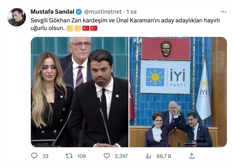 mustafa sandal dan gokhan zan ve unal karaman in milletvekili aday adayligina yorum